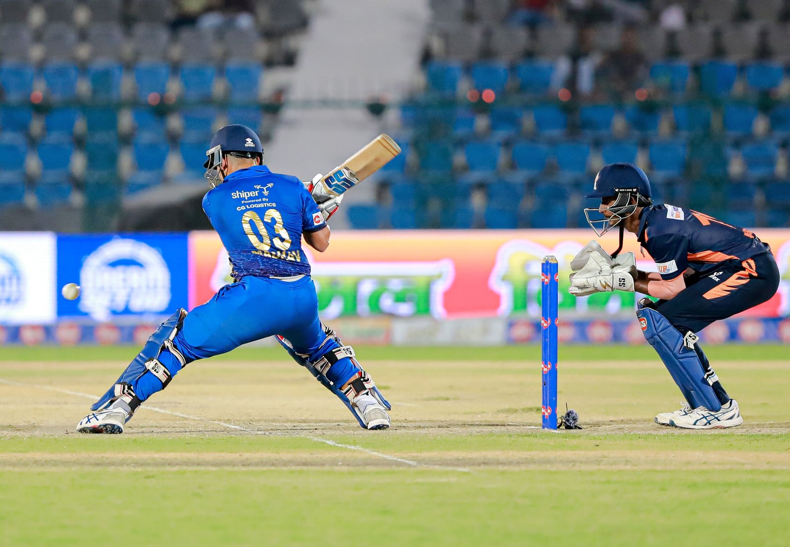 During the match between Kashi Rudras and Meerut Mavericks at Green Park Stadium on 31 August 2023.